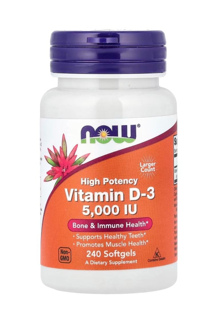 فيتامين دي3 (5000IU) من NOW - Image 1