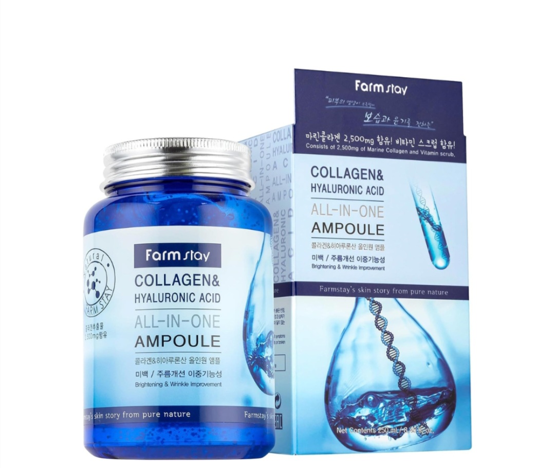 أمبولة جل الكولاجين البحري وحمض الهايلورونيك 250مل من فارم ستاي - Image 1